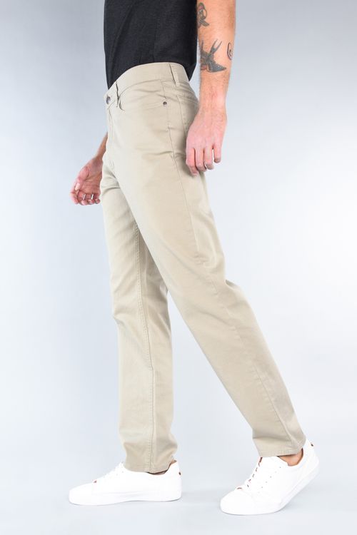 Pantalón Oggi Hombre Gabardina Khaki Power Straight