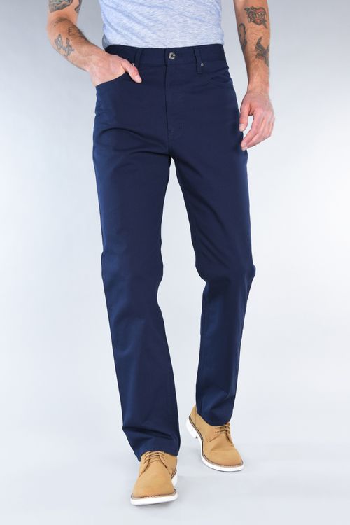 Pantalón Oggi Hombre Gabardina Azul Oscuro Power Straight