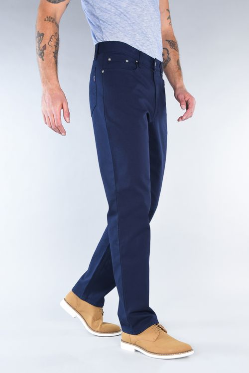 Pantalón Oggi Hombre Gabardina Azul Oscuro Power Straight
