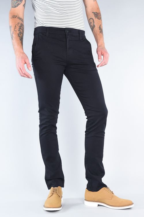Pantalón Chinos Oggi Hombre Gabardina Negro 30795 Skinny