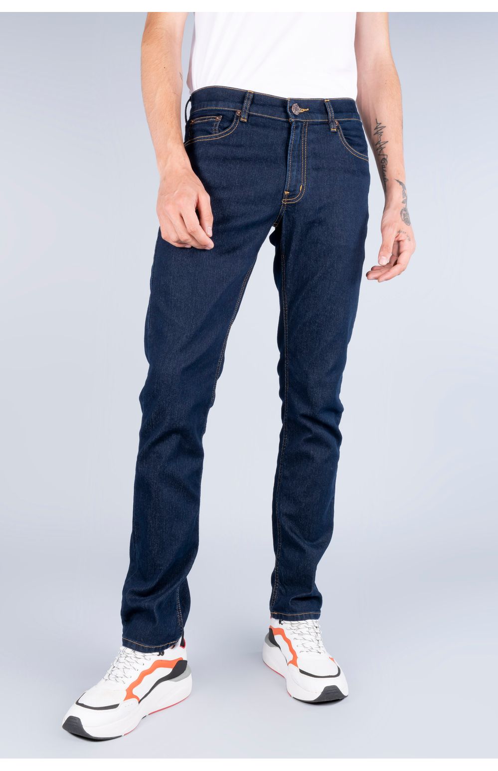Jeans Oggi Hombre Azul Oscuro Mezclilla Iron Slim