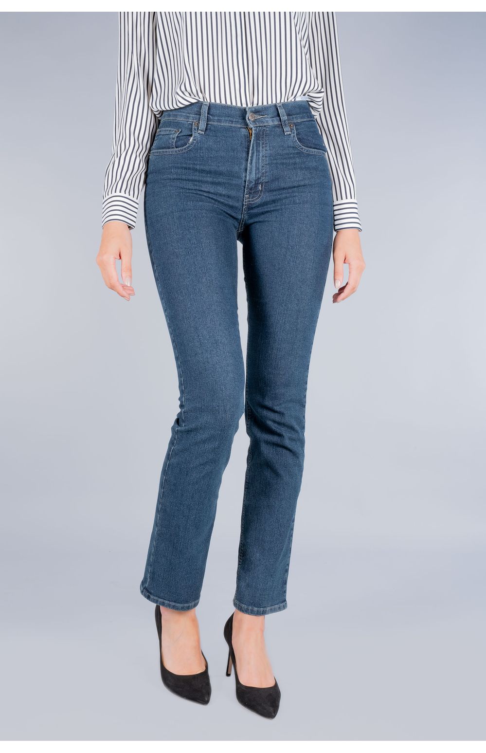 Jeans Oggi Mujer Mezclilla Azul Oscuro Atraction 9801075 Straight