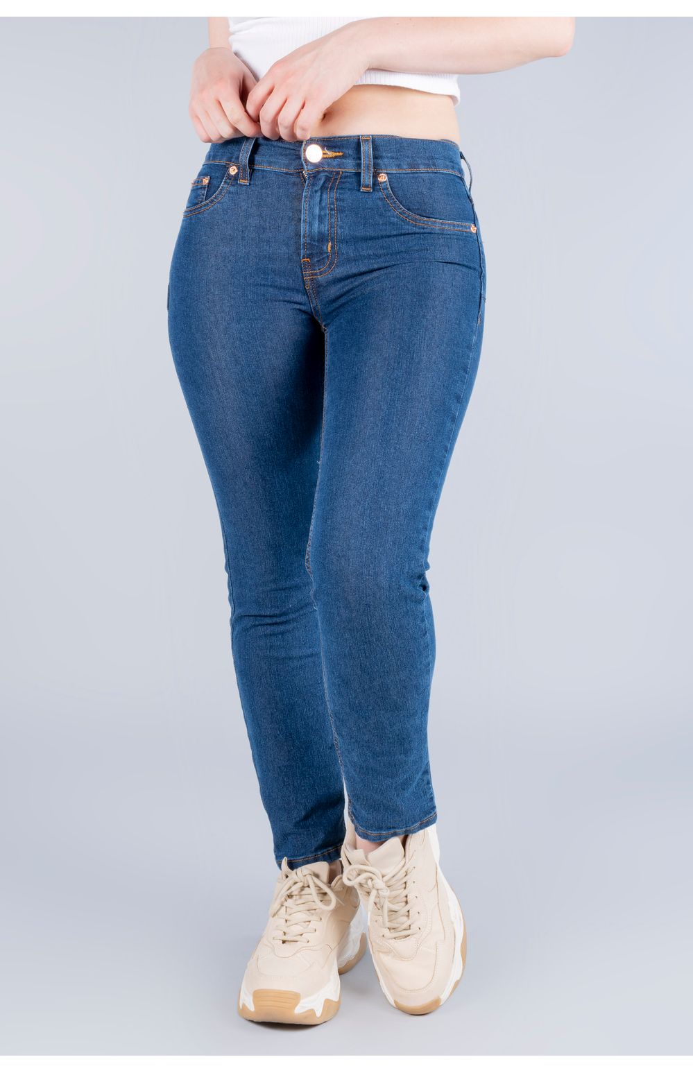 Jeans Oggi Mujer Azul Medio Mezclilla Milah Slim