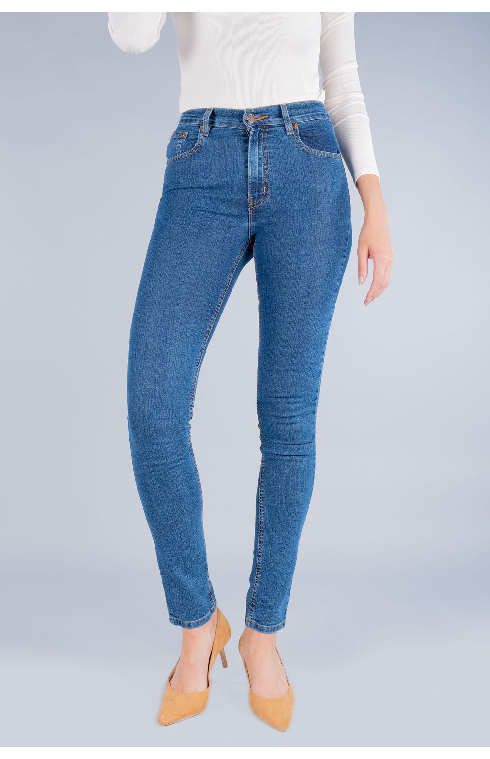 Jeans Oggi Mujer Mezclilla Azul Medio Passion Slim