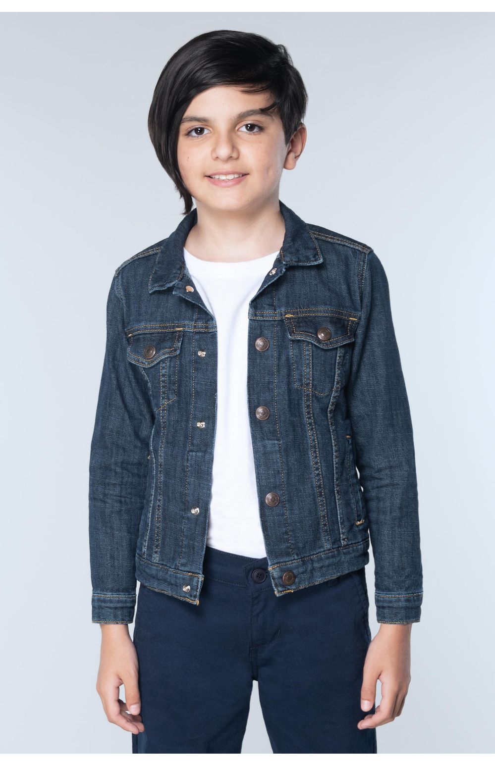 Chamarra Oggi Niño Mezclilla Corte Vaquero Stone