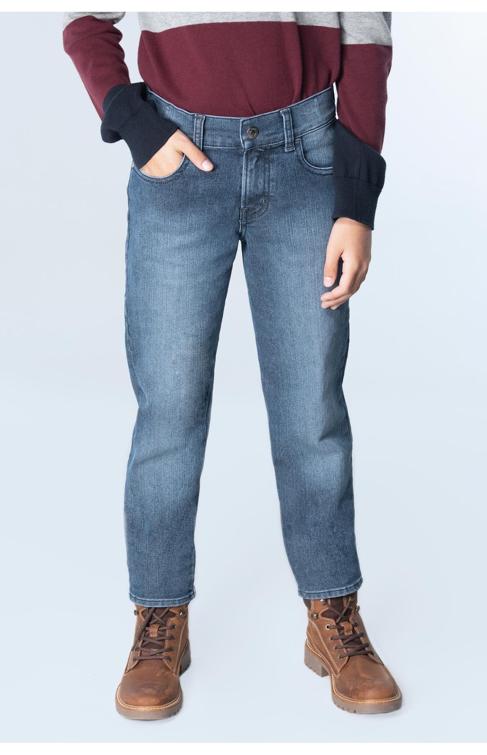 Jeans Oggi Niño Mezclilla Azul Oscuro Iron 2143101 Slim