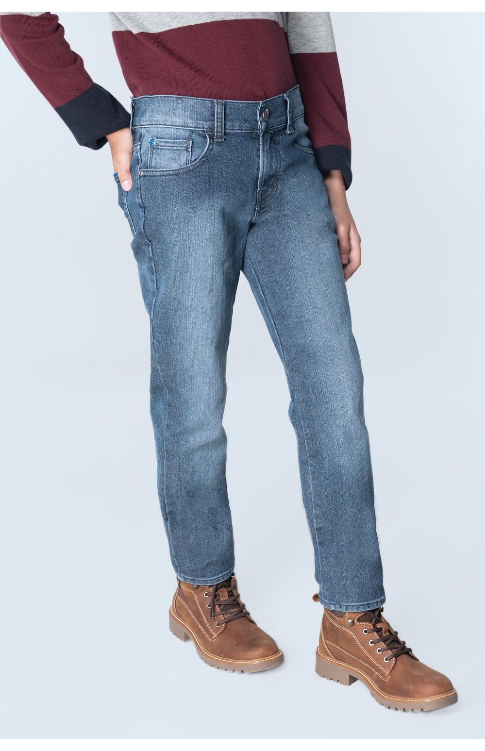 Jeans Oggi Niño Mezclilla Azul Oscuro Iron 2143101 Slim