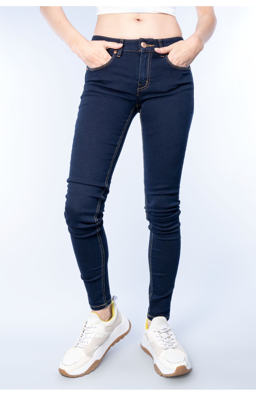 Jeans Oggi Mujer Mezclilla Azul Oscuro Carol 5716684 Súper Skinny