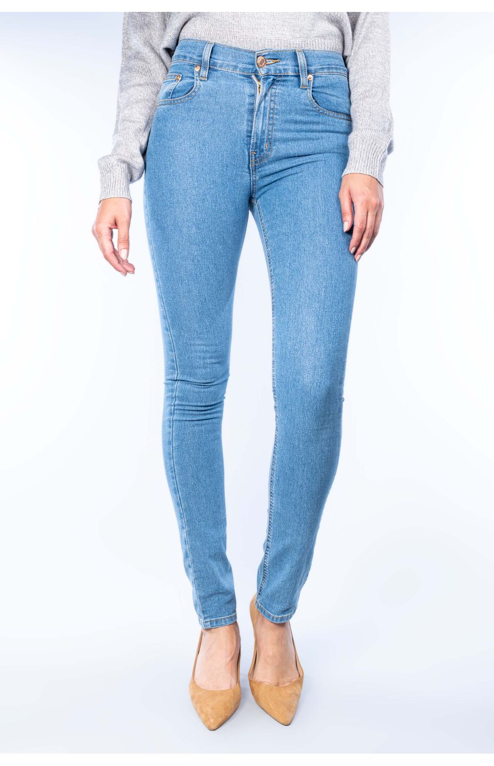 Jeans Oggi Mujer Mezclilla Azul Claro Passion Slim
