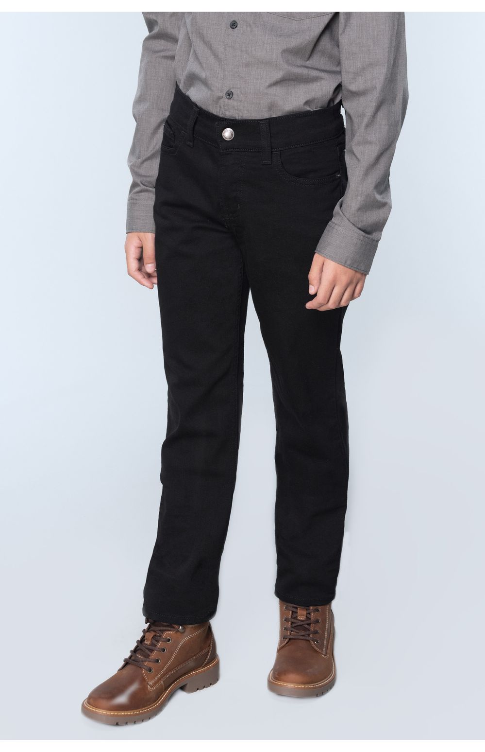 Jeans Oggi Niño Mezclilla Negro Vaxter Slim Straight