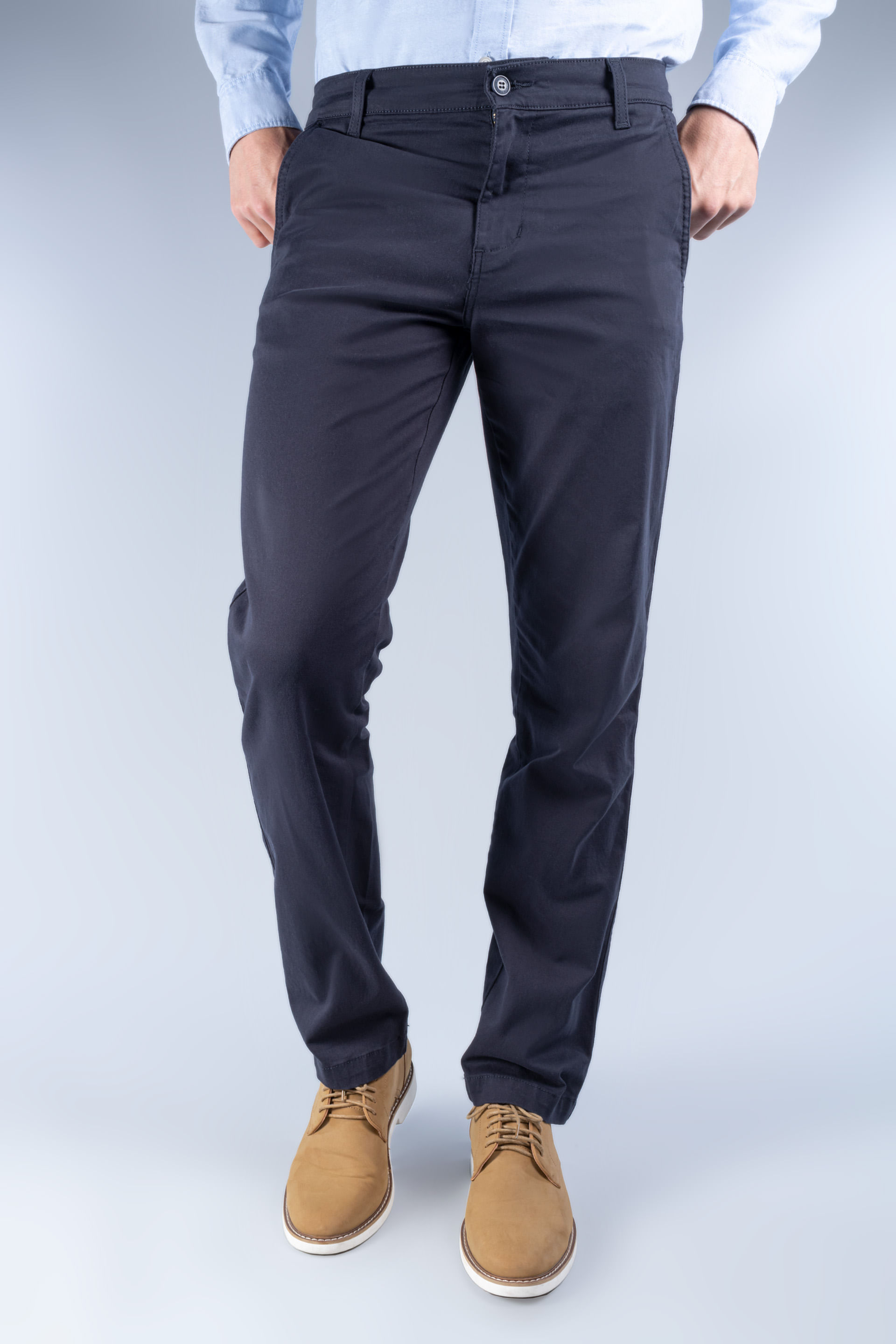Pantalón Chinos Regular Oggi - Moda para Hombre Gabardina Azul Oscuro 69788