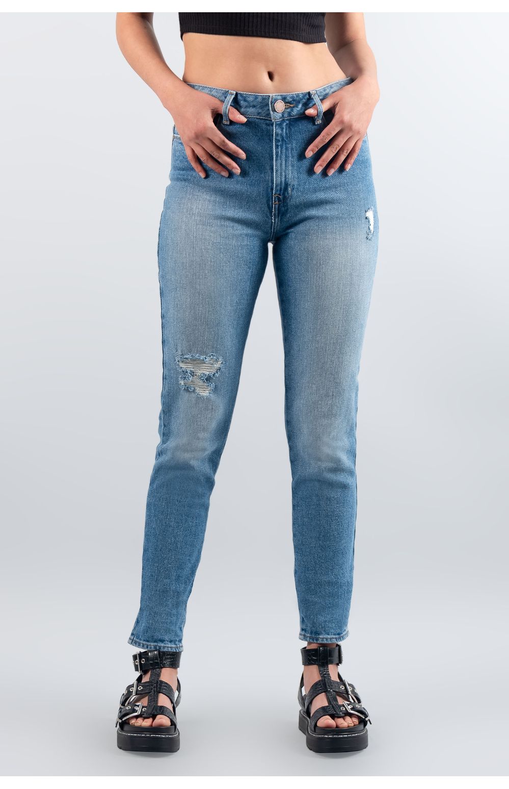 Jeans Oggi Mujer Mezclilla Azul Claro Lucy 2212126 Súper Skinny