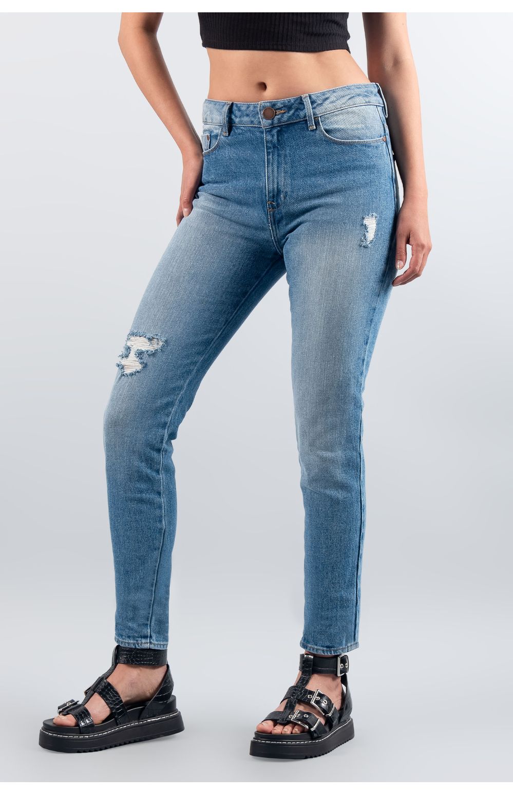 Jeans Oggi Mujer Mezclilla Azul Claro Lucy 2212126 Súper Skinny