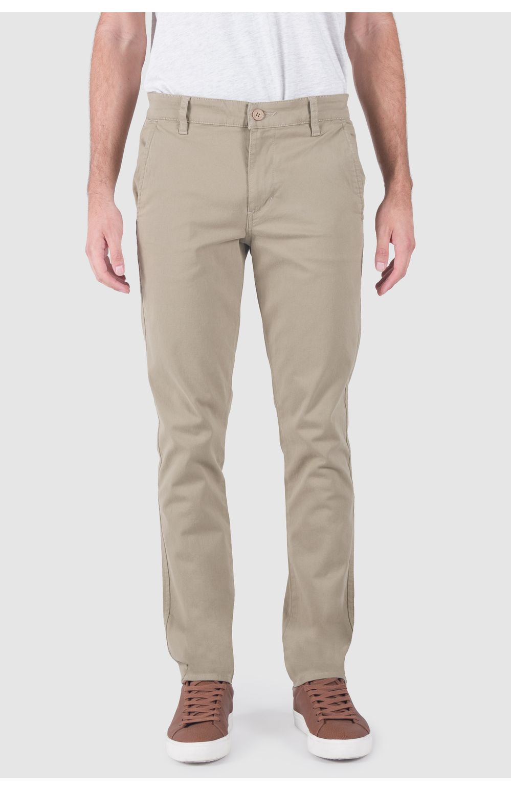 Pantalón Chinos Oggi Hombre Gabardina Khaki 30794 Slim