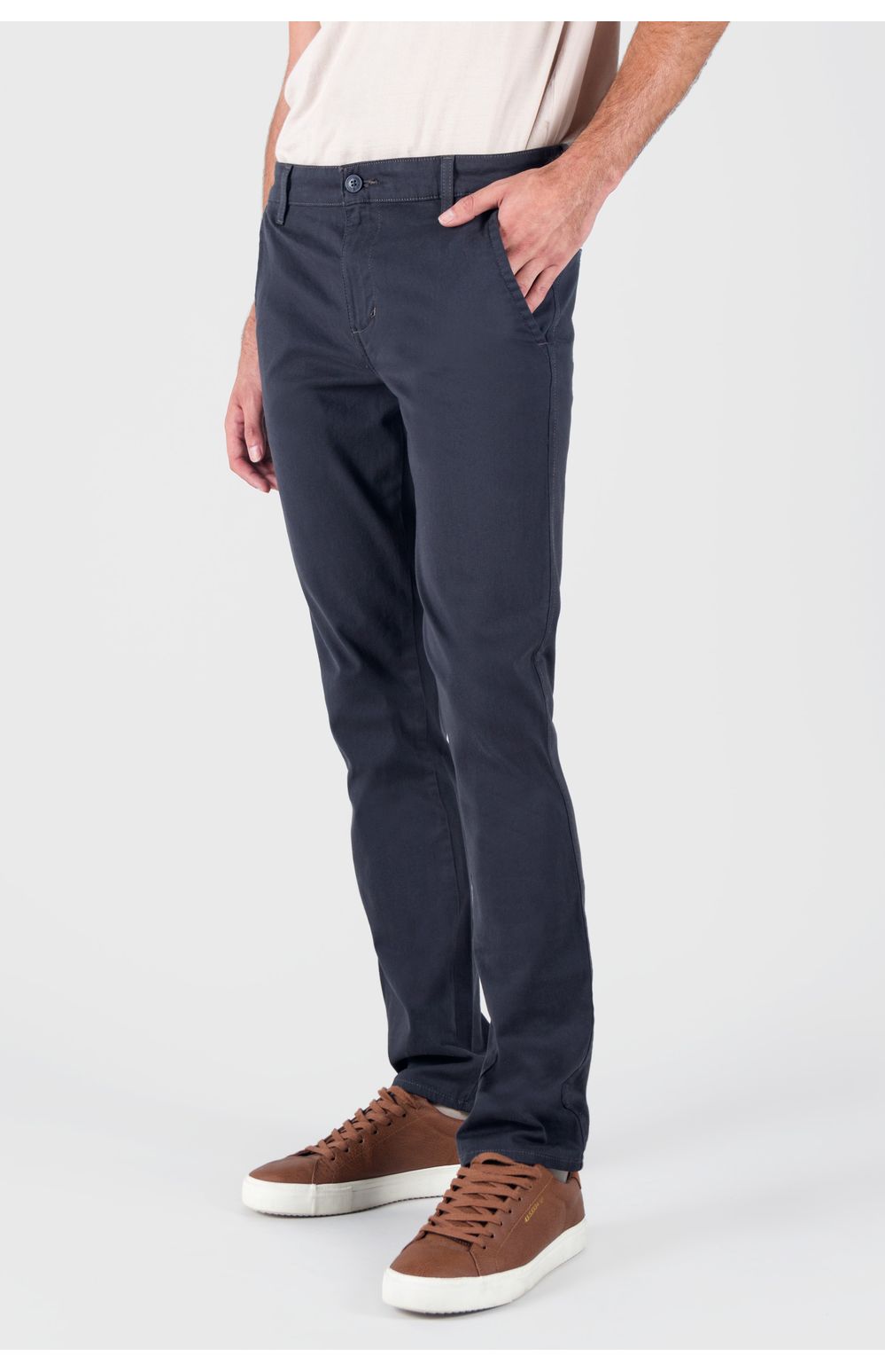 Pantalón Chinos Oggi Hombre Gabardina Gris Oscuro 30797 Slim