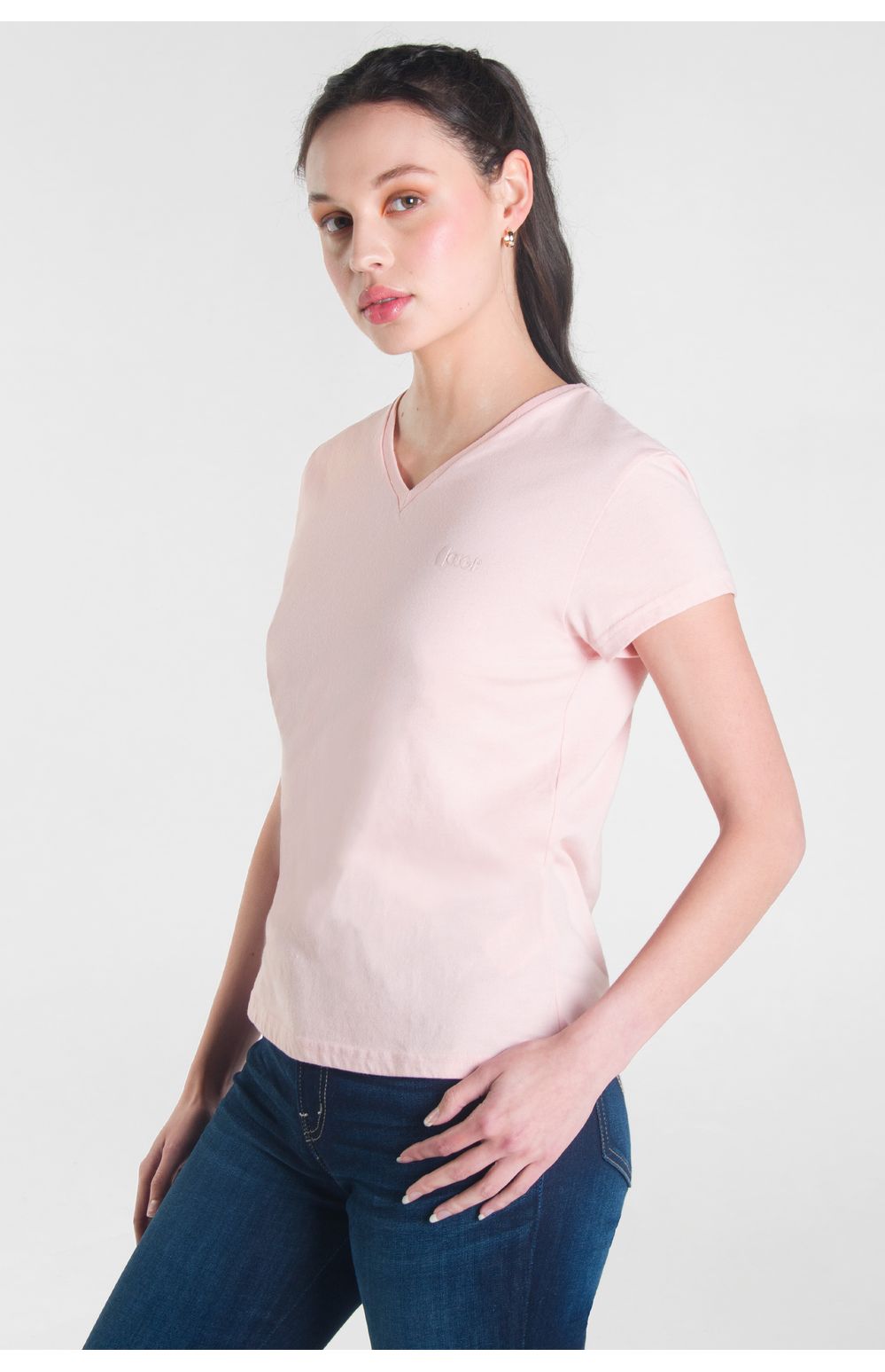 Playera Básica Oggi Mujer Chifón Rosa 83330 Slim
