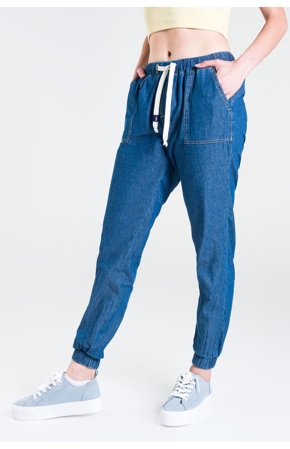 Joggers Oggi Mujer Mezclilla Azul Medio 2212155 Slim