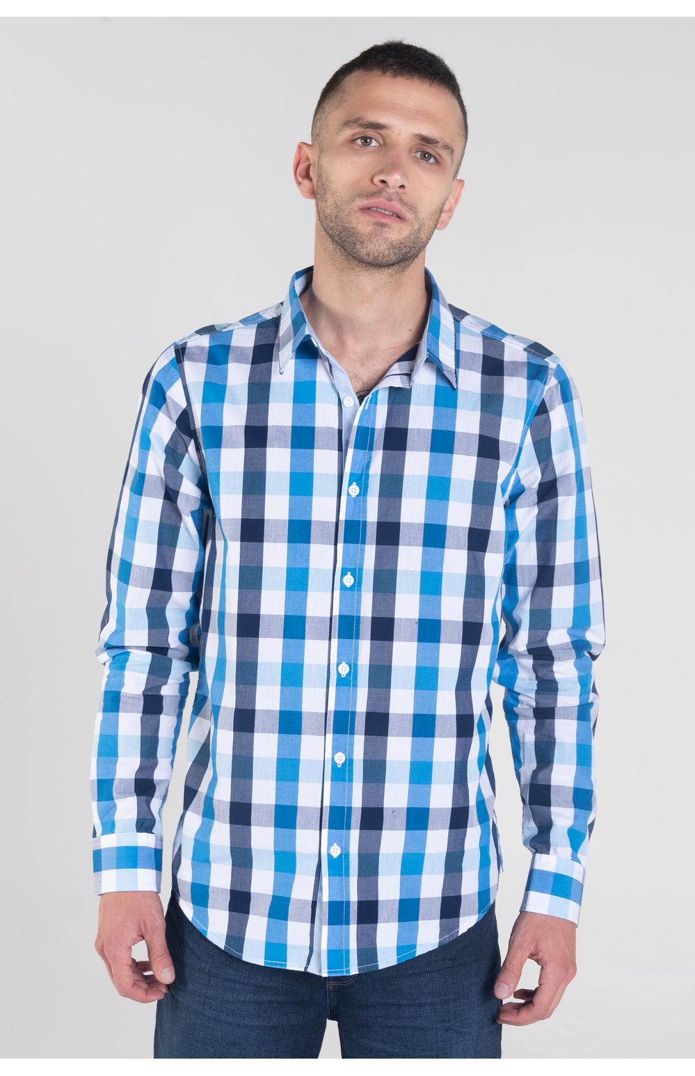 Camisa Moda Oggi Hombre Popelina Multicolor Cuadros 2211309 Slim