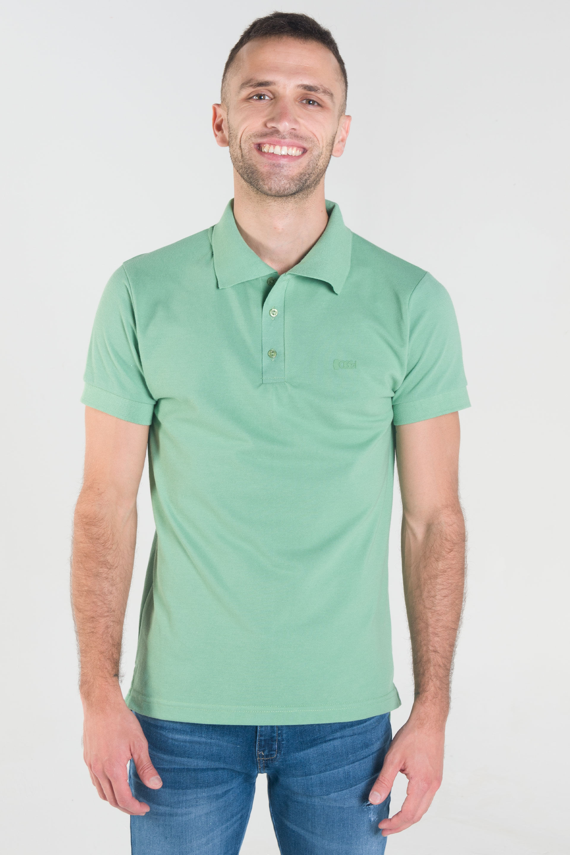 Polo Slim Oggi - Moda para Hombre Piqué Verde Claro 79858