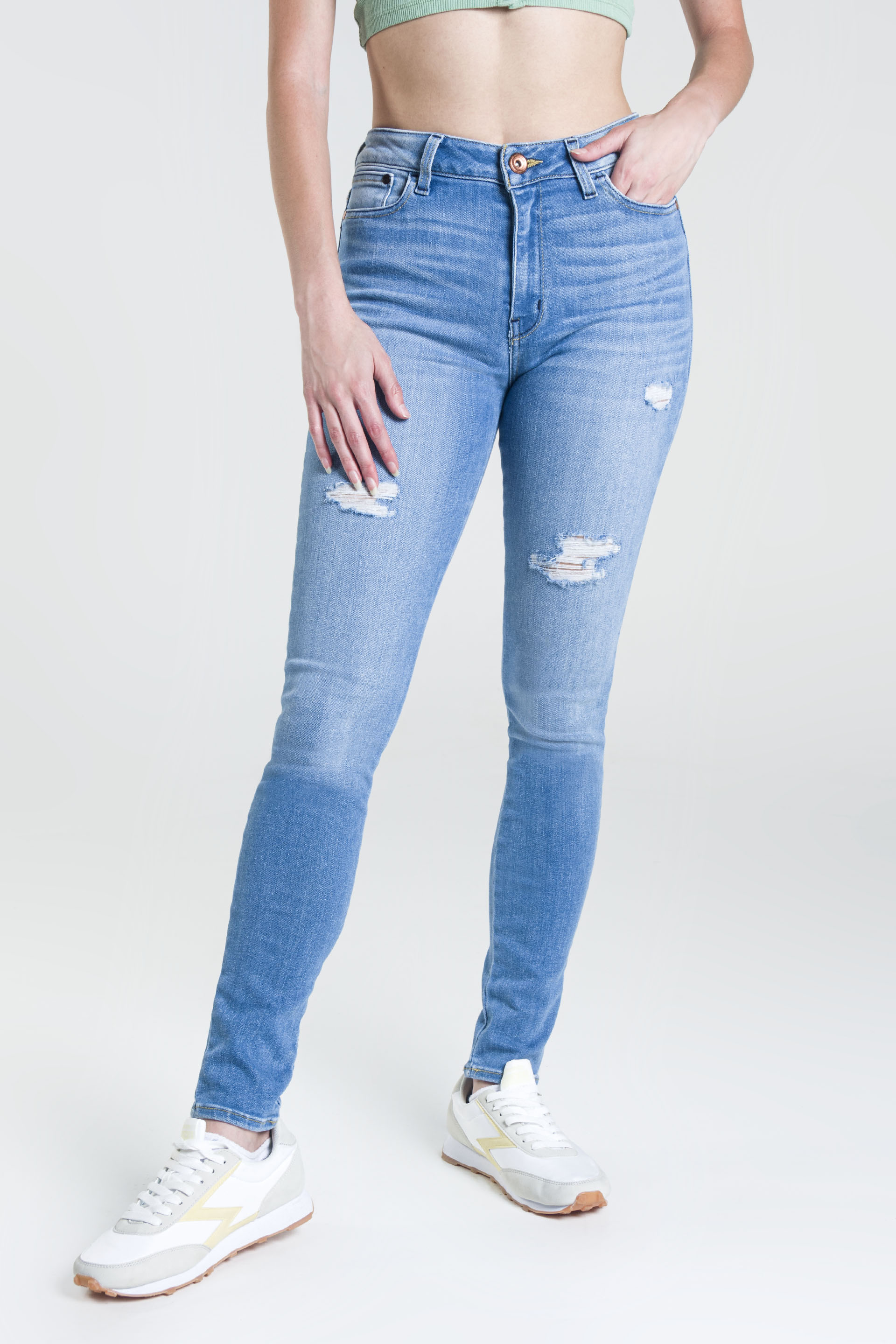 Jeans Súper Skinny Oggi - Lucy para Mezclilla Azul Claro 2222108