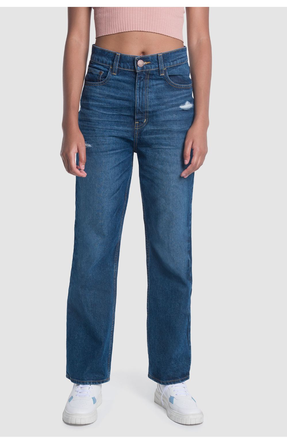 Jeans Oggi Mujer Mezclilla Azul Oscuro Rebeca 2242142 Recto