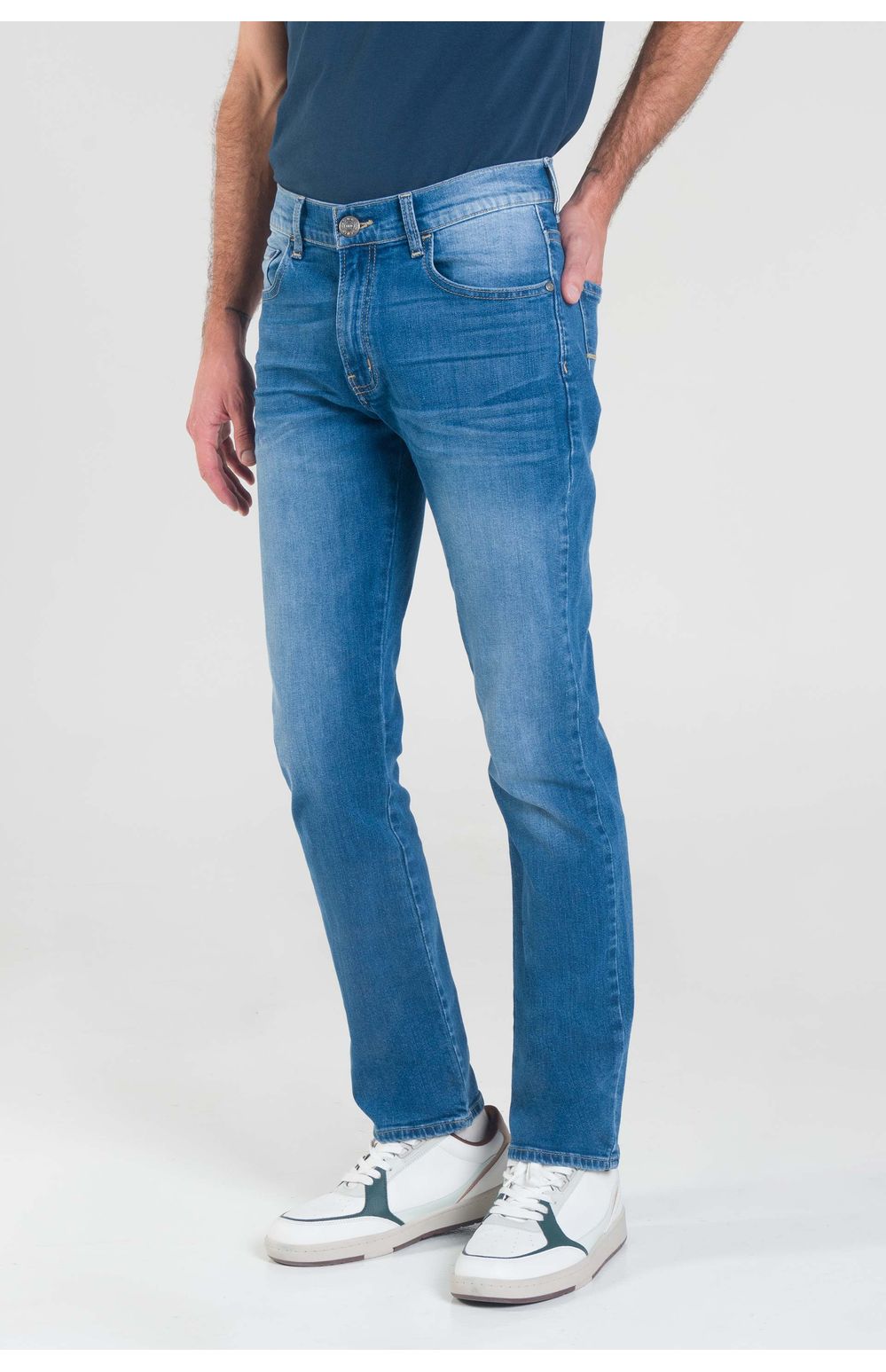 Jeans Oggi Hombre Mezclilla Azul Claro Vaxter 2221106 Slim Straight