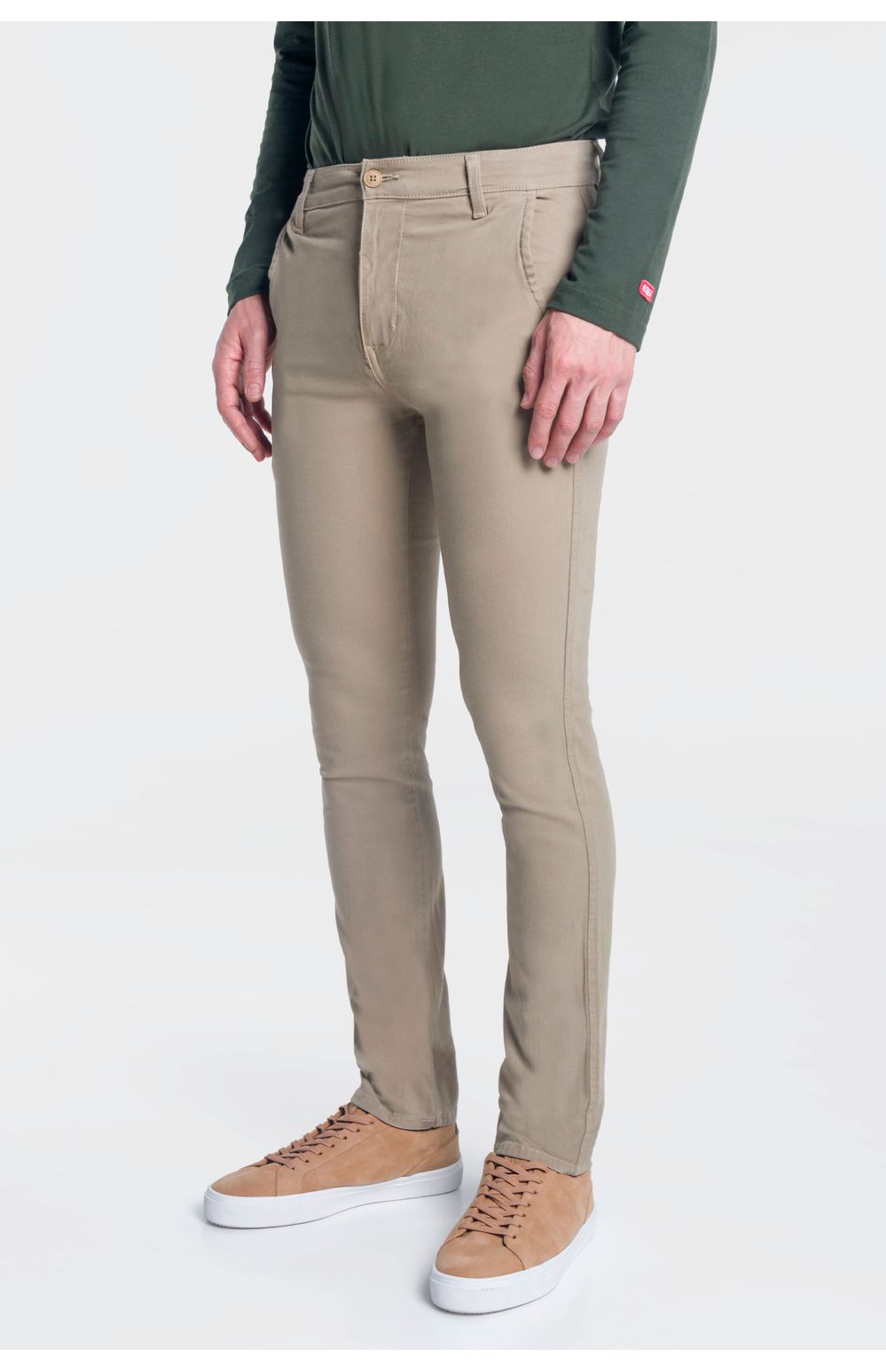 Pantalón Chinos Oggi Hombre Gabardina Khaki 83748 Skinny