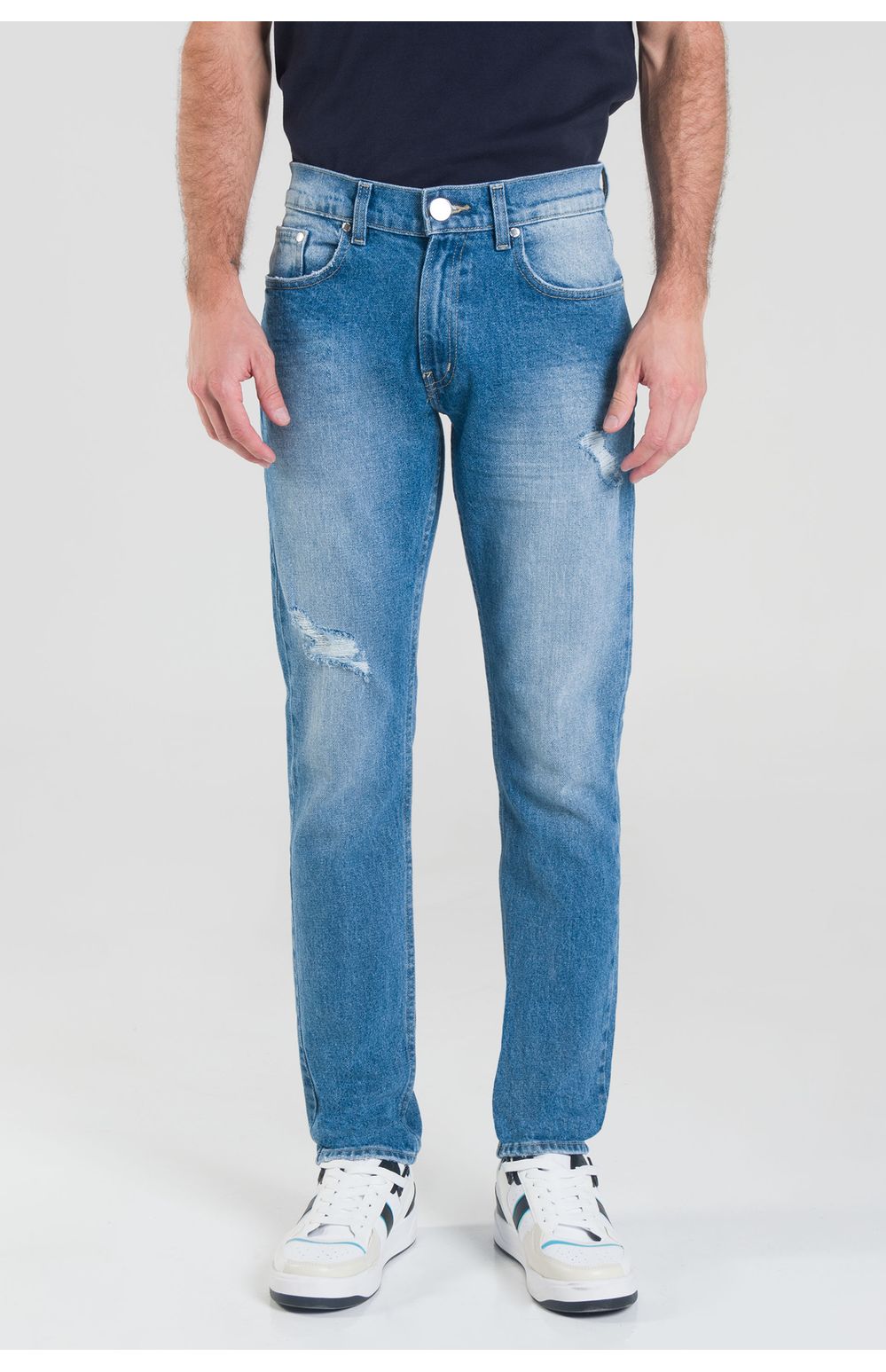 Jeans Oggi Hombre Mezclilla Azul Claro Iron 2221111 Slim