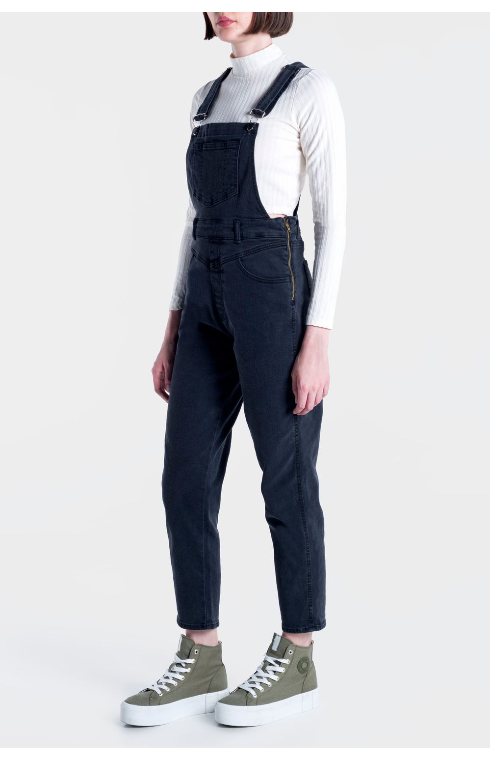 Overol Oggi Mujer Mezclilla Negro 2212172 Slim