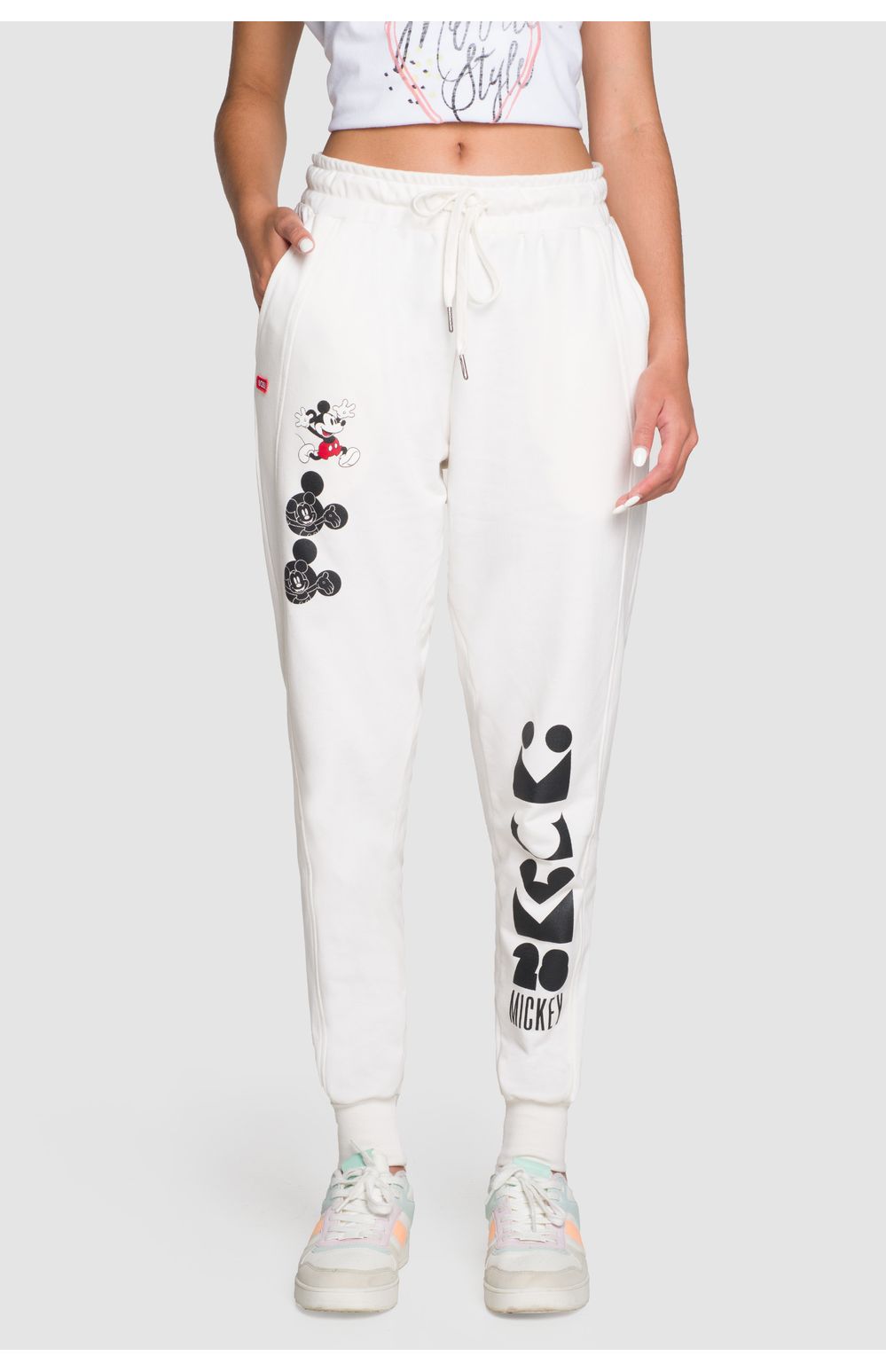 Pants Oggi Disney Mujer Felpa Beige D2242704 Slim