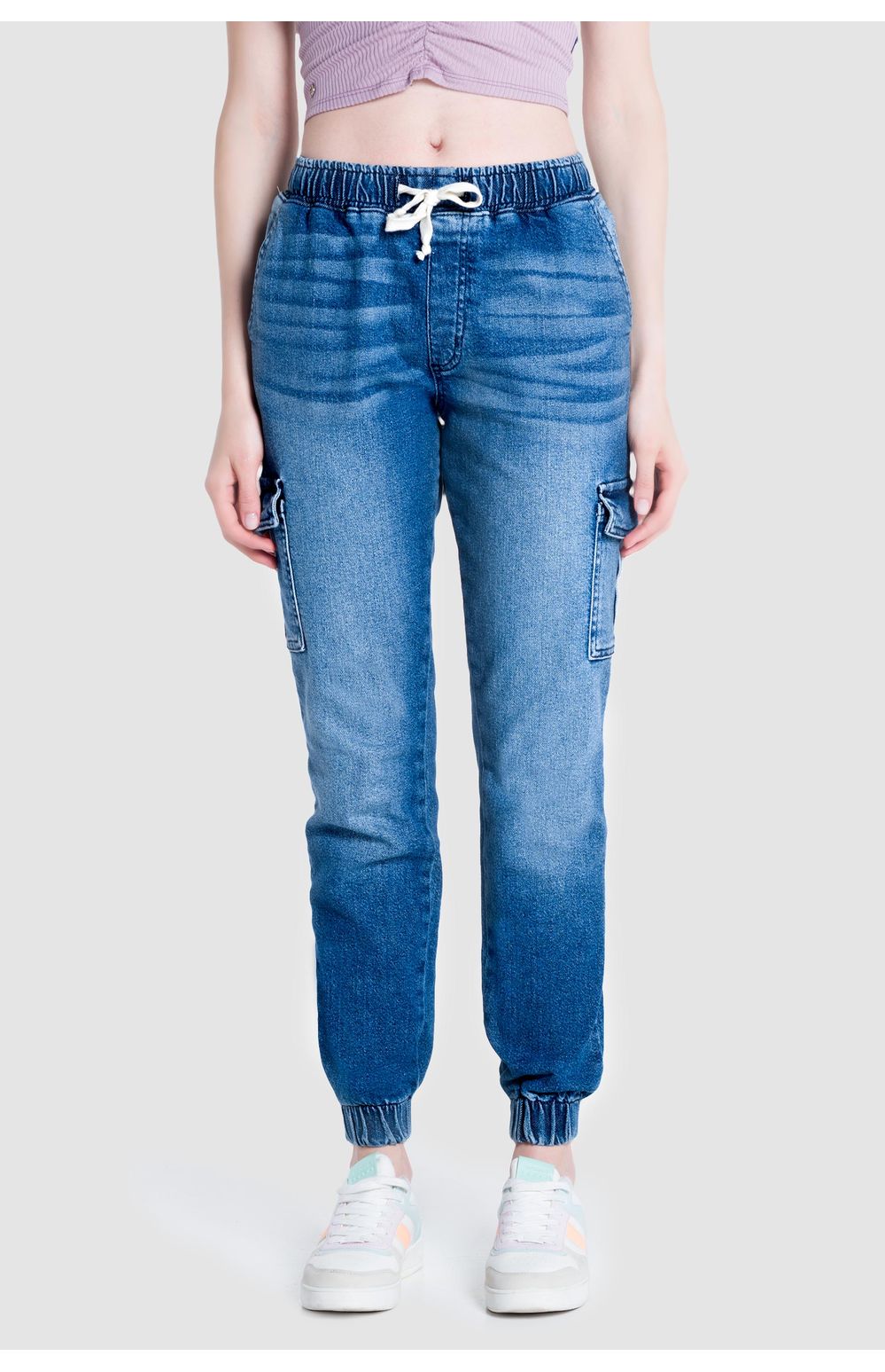 Joggers Oggi Mujer Mezclilla Azul Medio 2242153 Slim