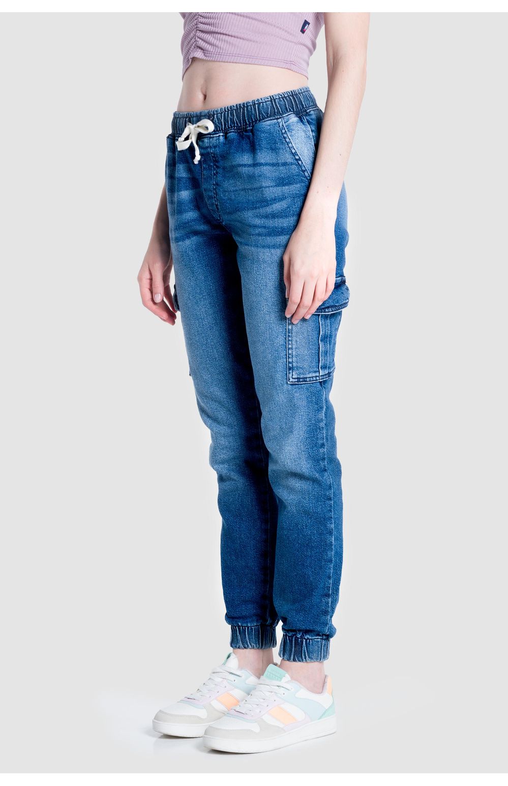 Joggers Oggi Mujer Mezclilla Azul Medio 2242153 Slim