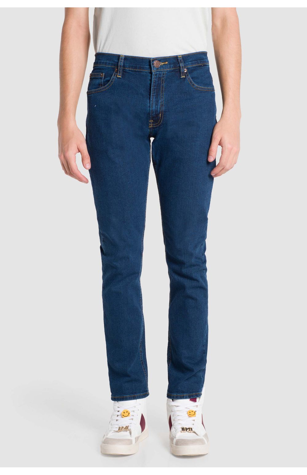 Jeans Oggi Hombre Mezclilla Azul Oscuro Iron 59316 Slim
