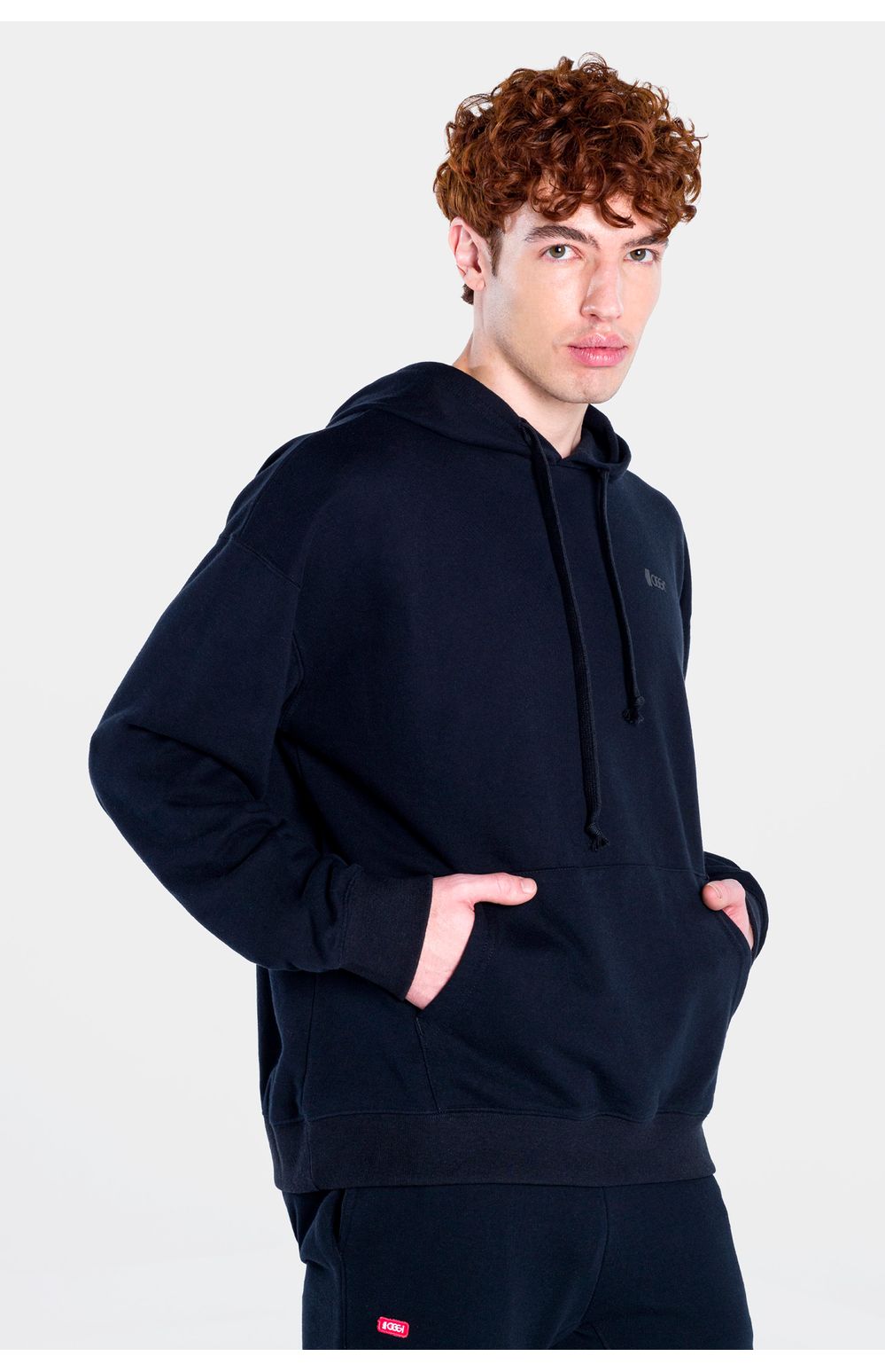 Sudadera con Gorro Oggi Hombre Felpa Negra 83446 Slim