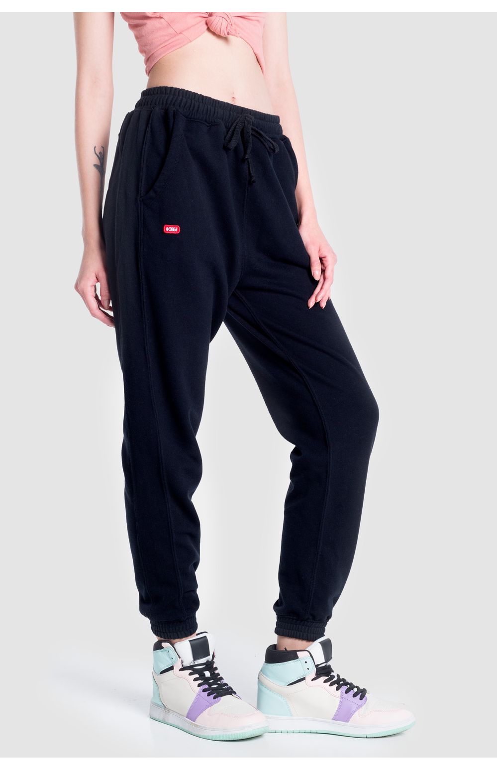 Pants Oggi Mujer Felpa Negro 83049 Slim
