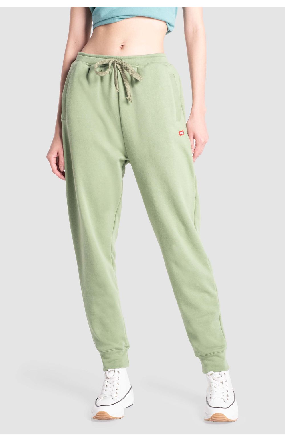 Pants Oggi Mujer Felpa Verde Claro 83056 Slim