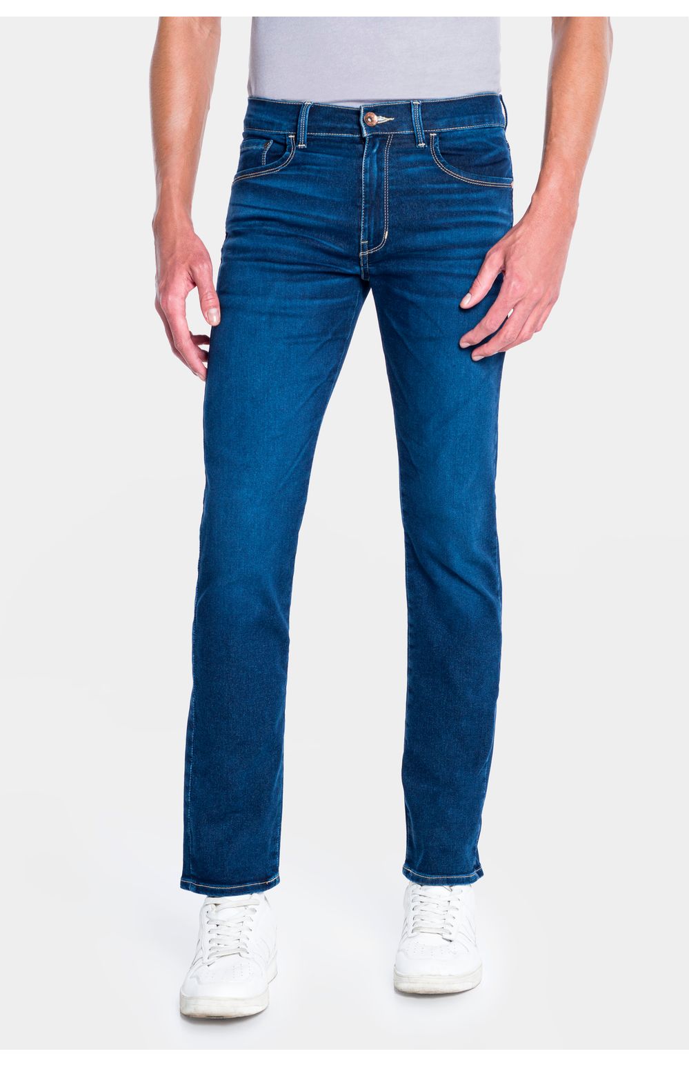 Jeans Oggi Hombre Mezclilla Azul Oscuro Iron 2311116 Slim