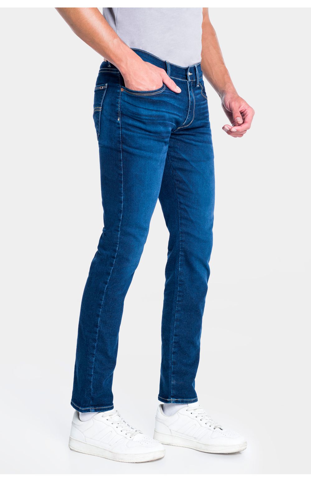 Jeans Oggi Hombre Mezclilla Azul Oscuro Iron 2311116 Slim
