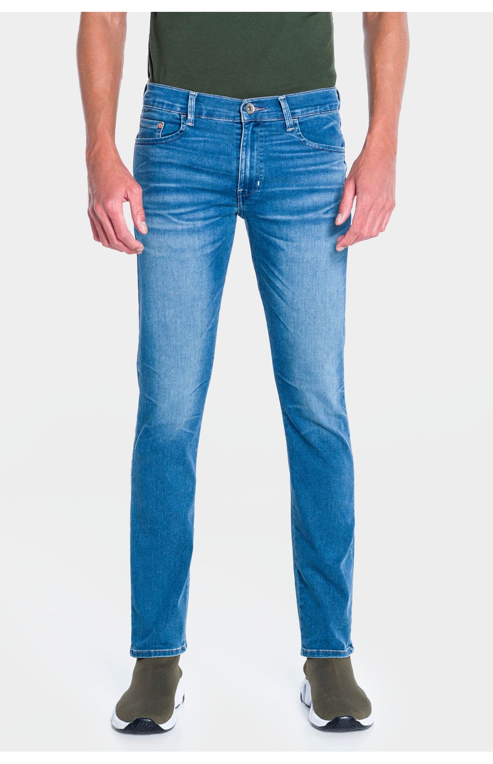 Jeans Oggi Hombre Mezclilla Azul Claro Iron 2311117 Slim