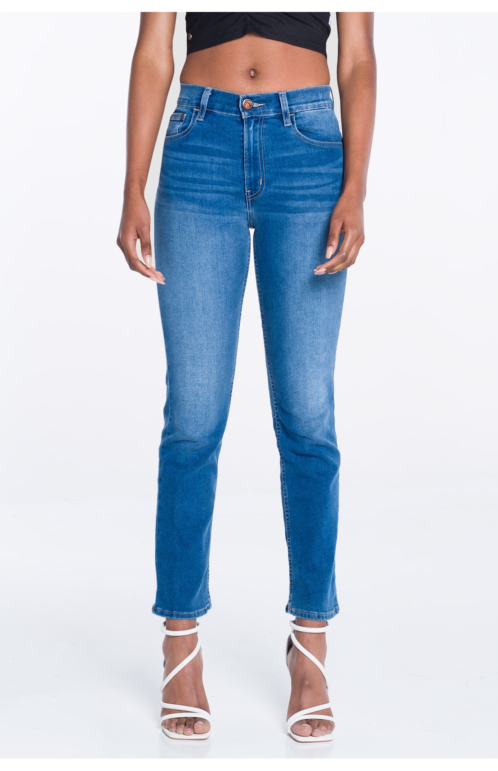 Jeans Oggi Mujer Azul Claro Mezclilla Atraction 2312101 Straight