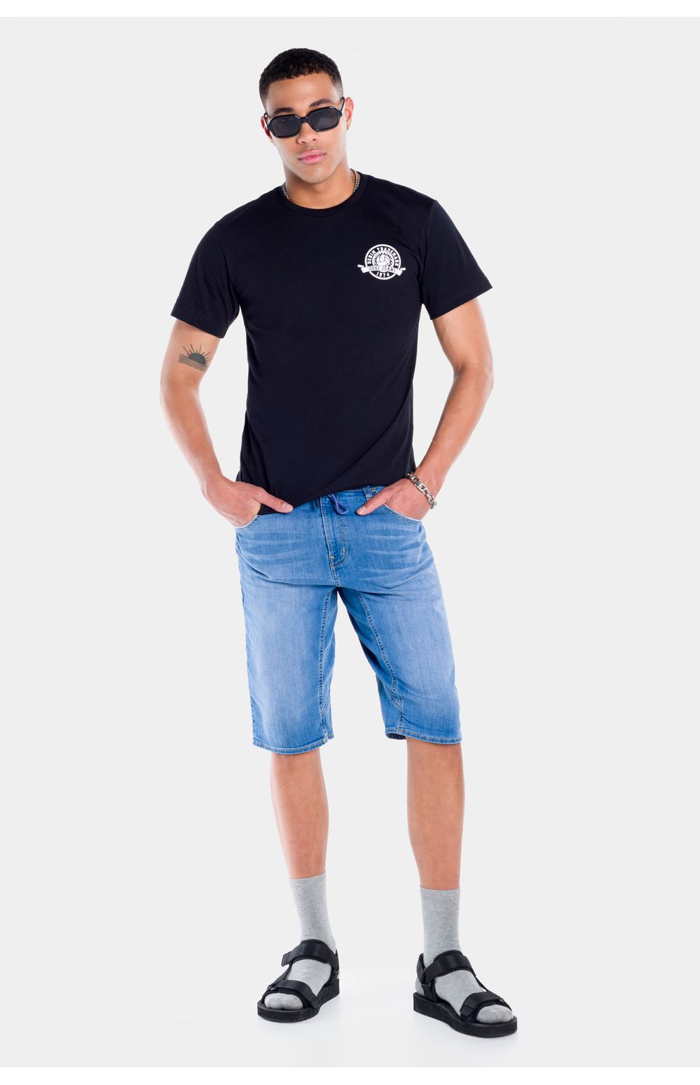 Bermuda Oggi Hombre Mezclilla Azul Claro 86304 Slim