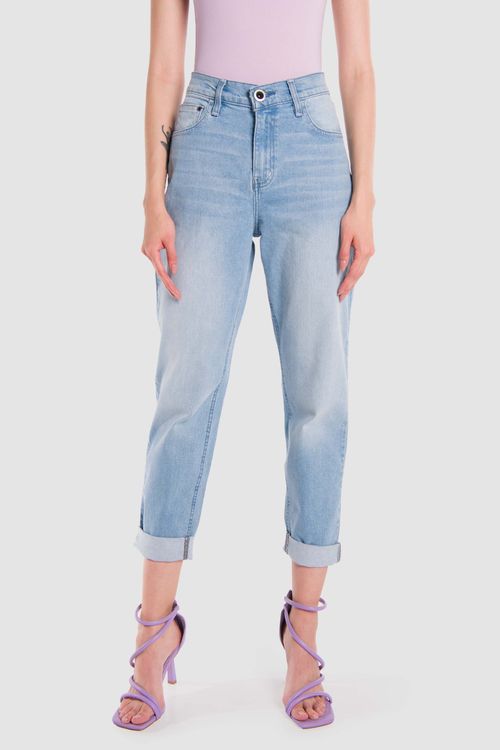 Jeans Oggi Mujer Mezclilla Azul Claro Mom 2312124 Relaxed
