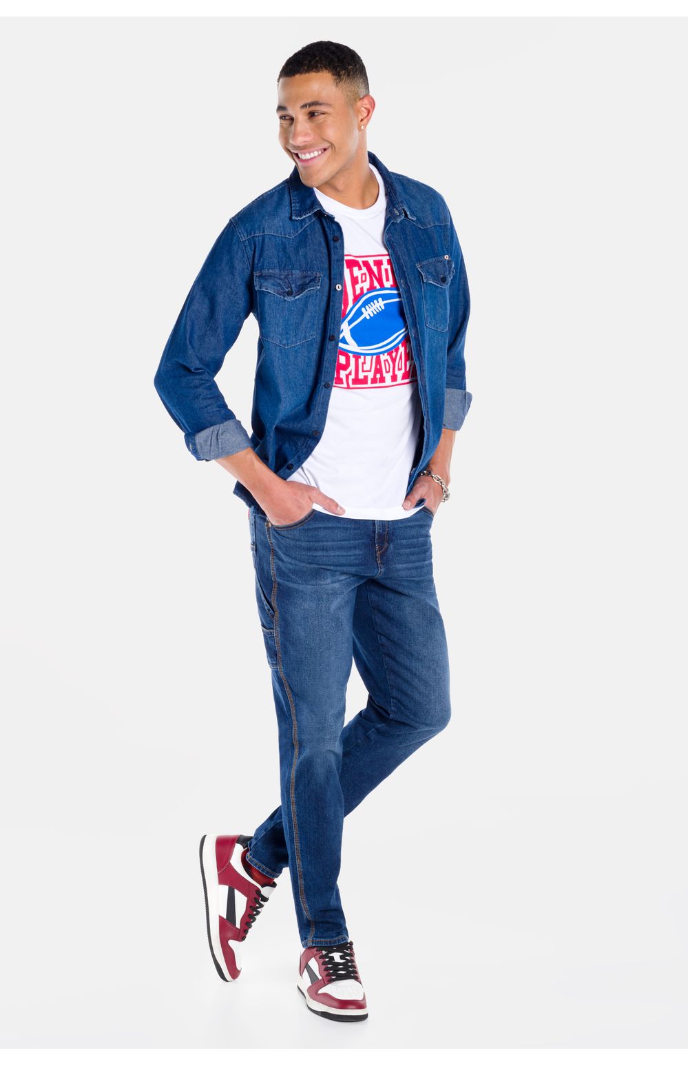 Jeans Fredoka Oggi Hombre Mezclilla Azul Medio 2311160 Recto