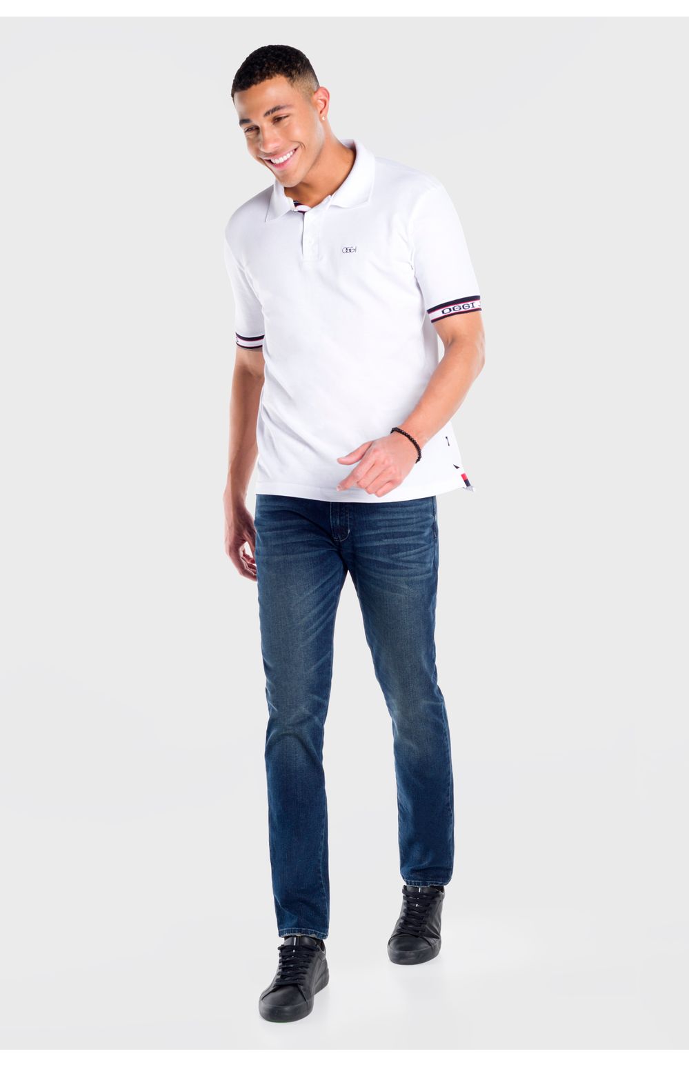 Jeans Oggi Hombre Mezclilla Azul Oscuro Iron 2311119 Slim
