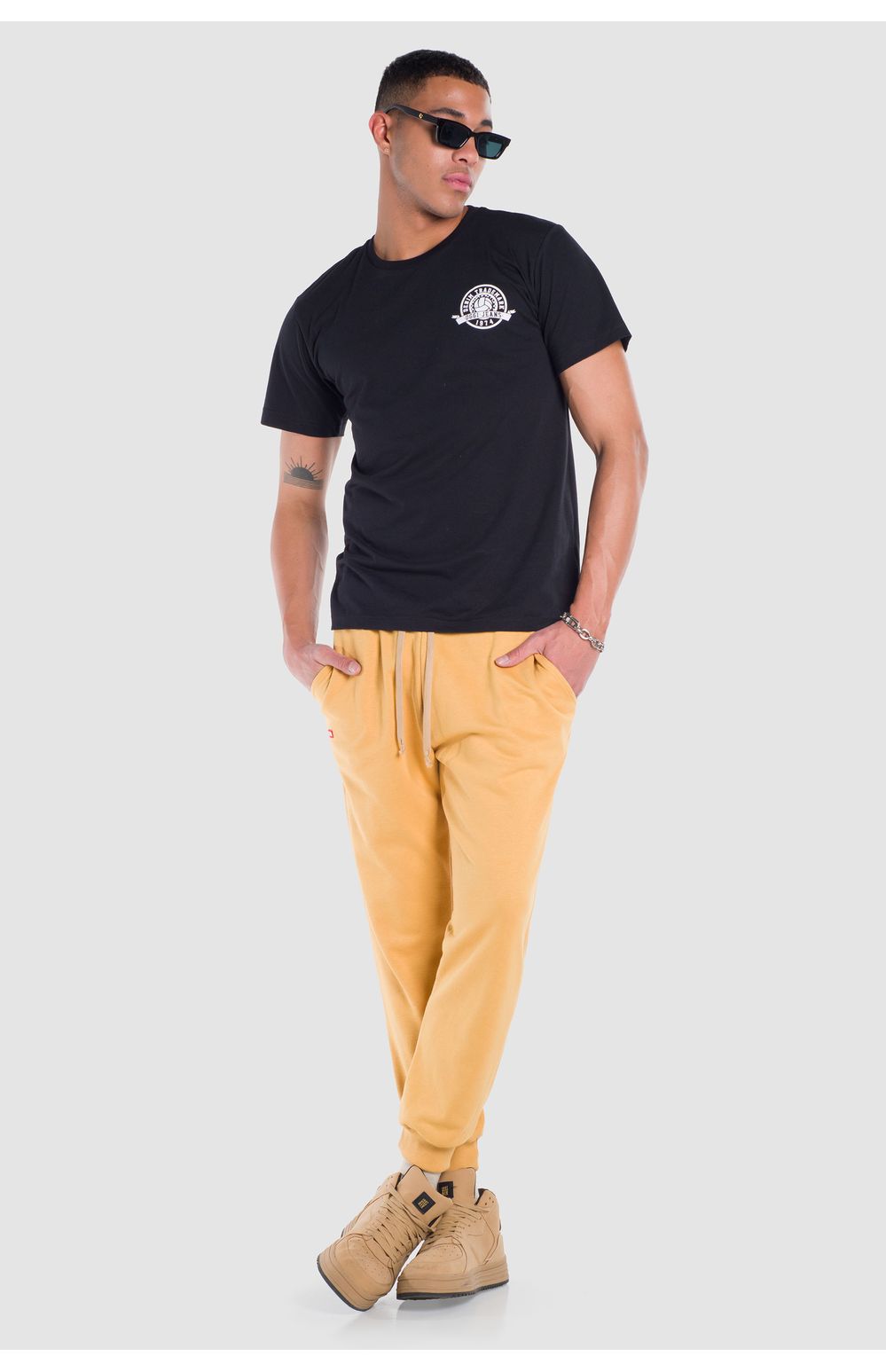 Pants Oggi Hombre Felpa Amarillo 82597 Slim