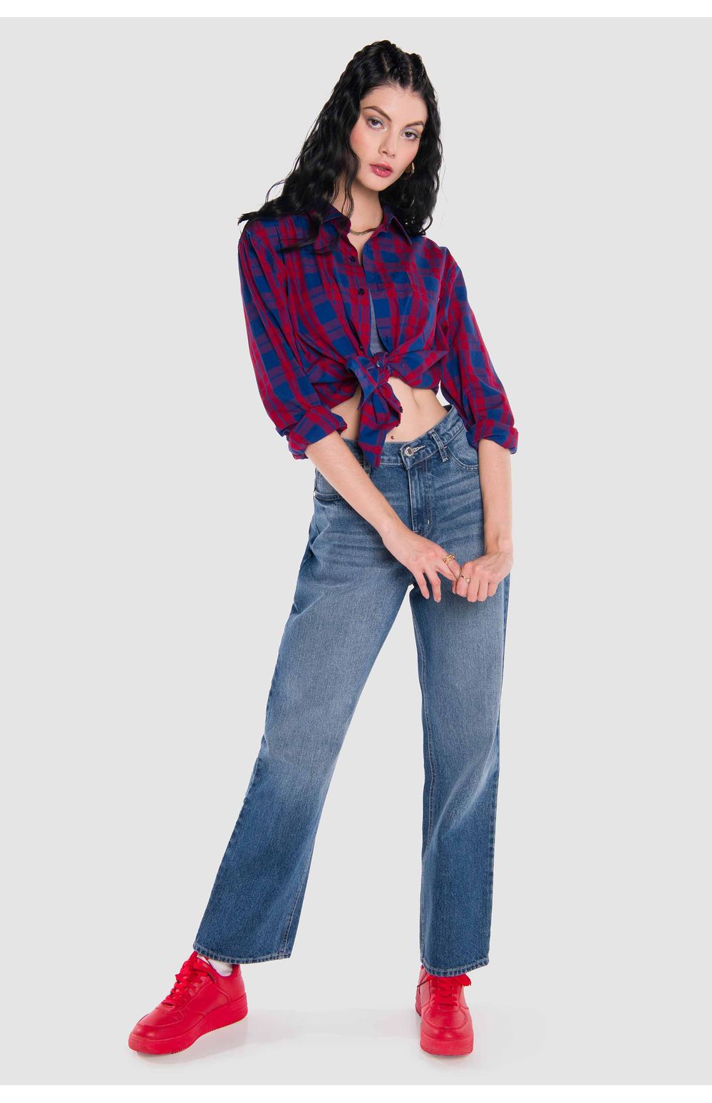 Jeans Oggi Mujer Mezclilla Azul Claro Rebeca 2312129 Recto