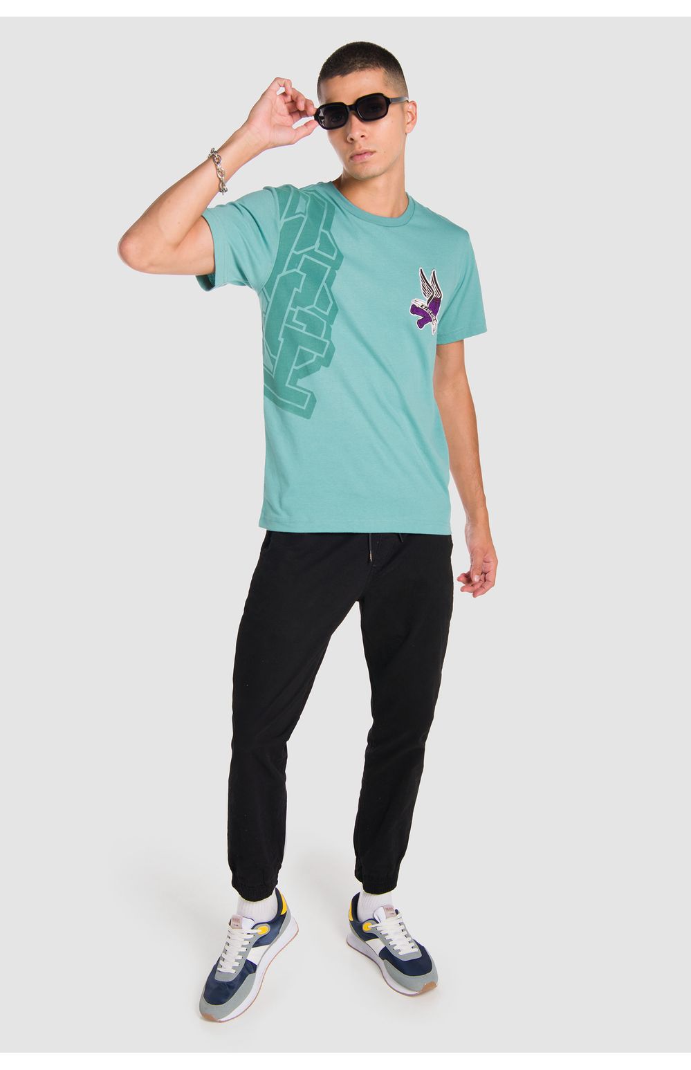Playera Moda Oggi Hombre Chifón Verde Claro 2311407 Slim