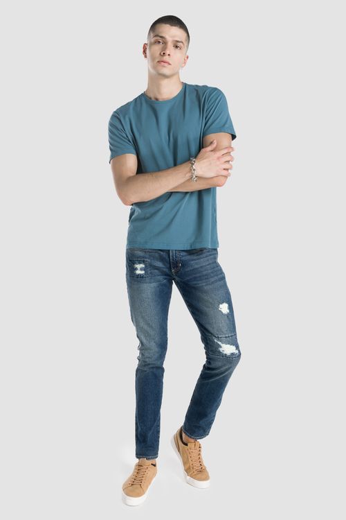 Jeans Oggi Hombre Mezclilla Azul Medio Risk 2311127 Skinny