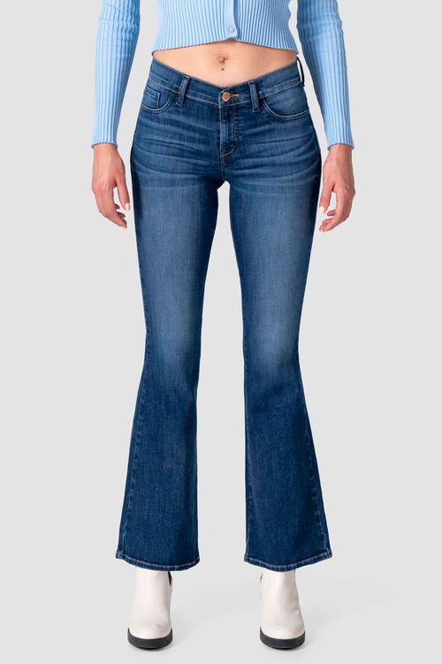 Jeans Oggi Mujer Mezclilla Azul Medio Yess 2342118 Boot Cut