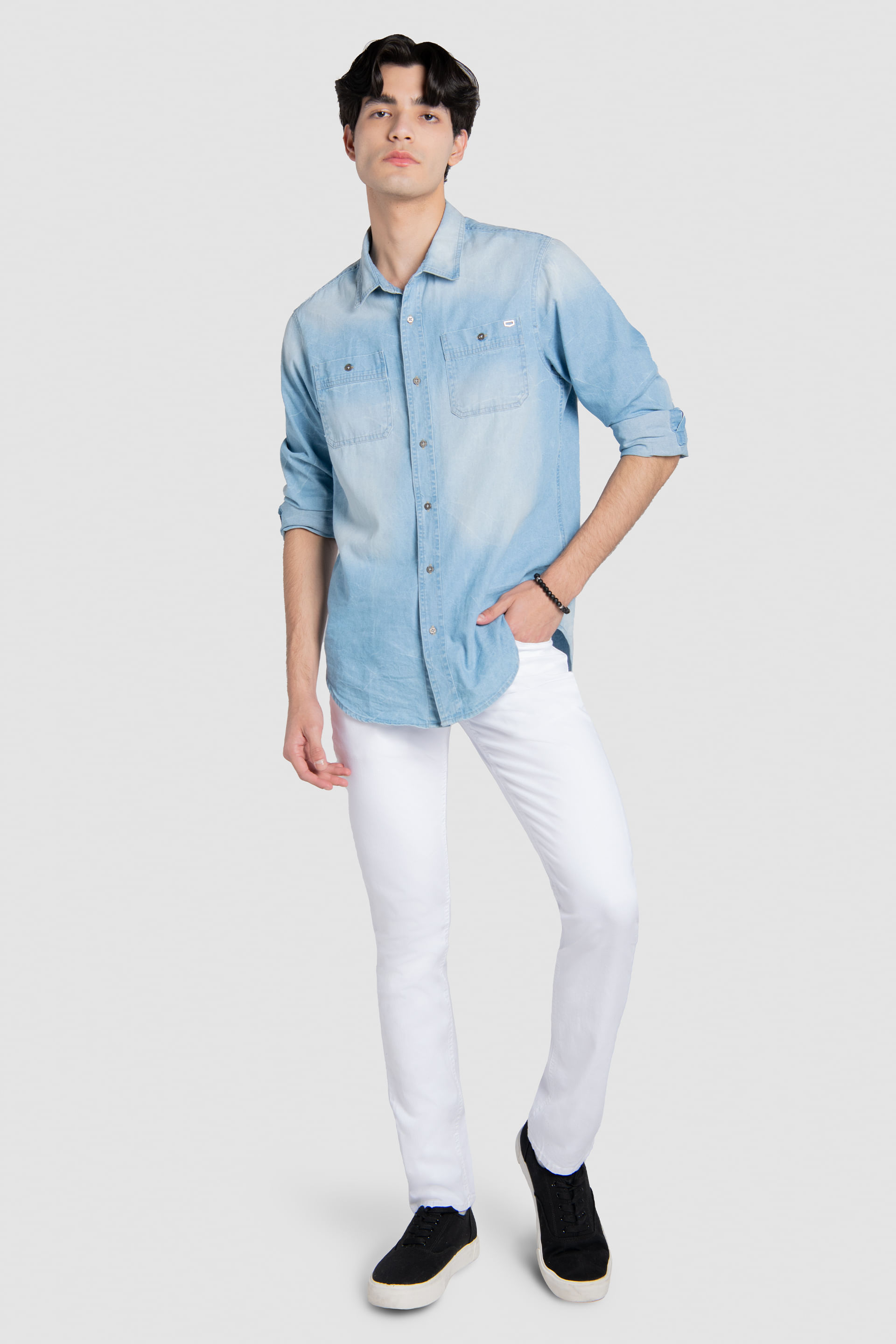 Pantalón Slim Oggi - Iron para Hombre Gabardina Blanco 72906